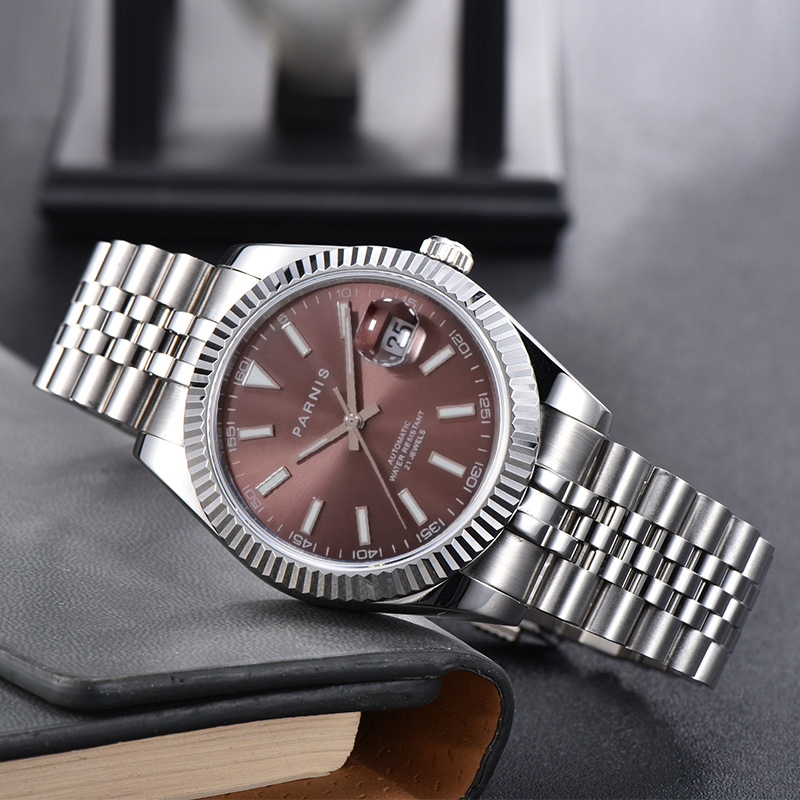 Fashion Parnis 39.5mm Brown Di - Rolex Watch Datejust 评论和价格