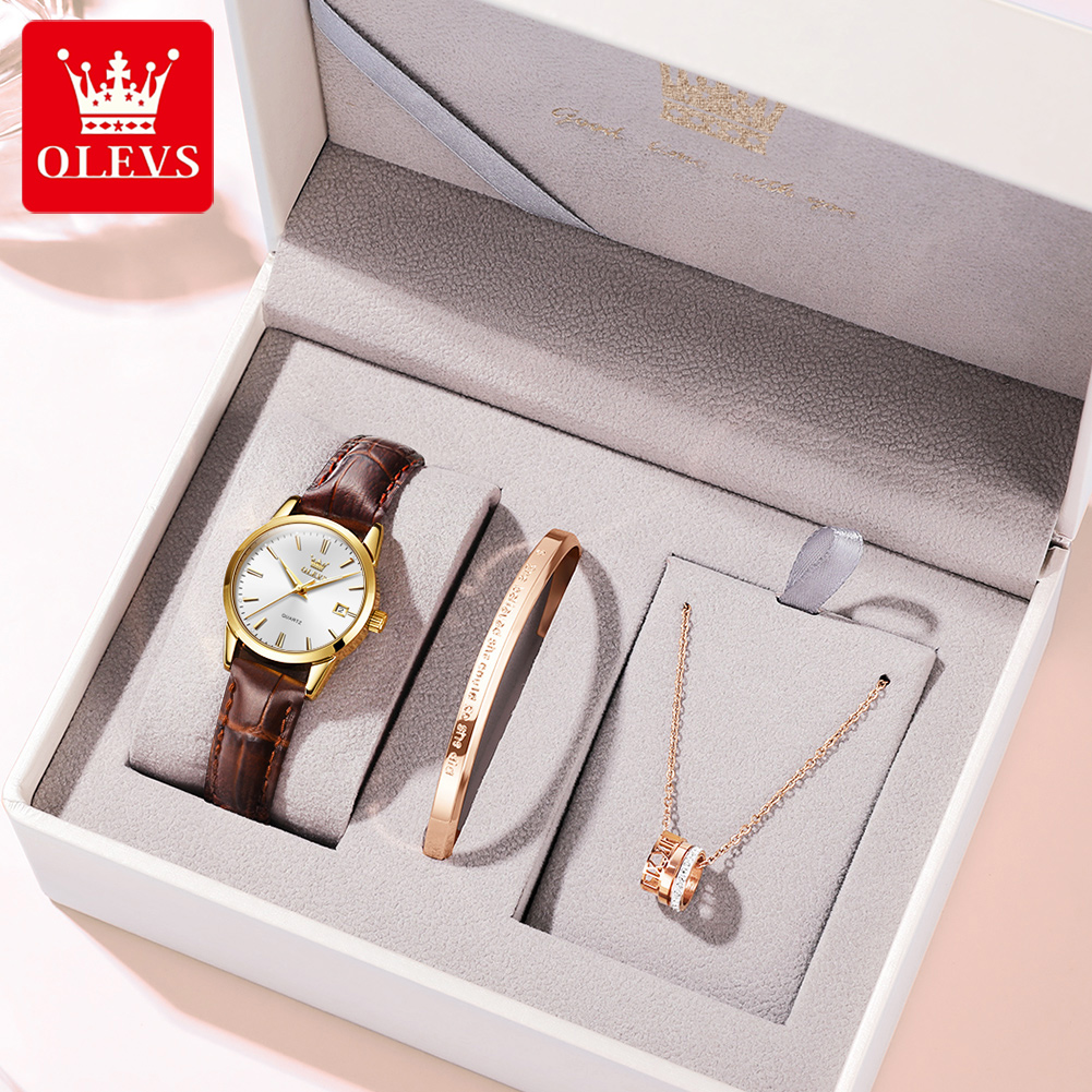 OLEVS Watch 6898 Women Watches - Leather Watch Strap 评论和价格