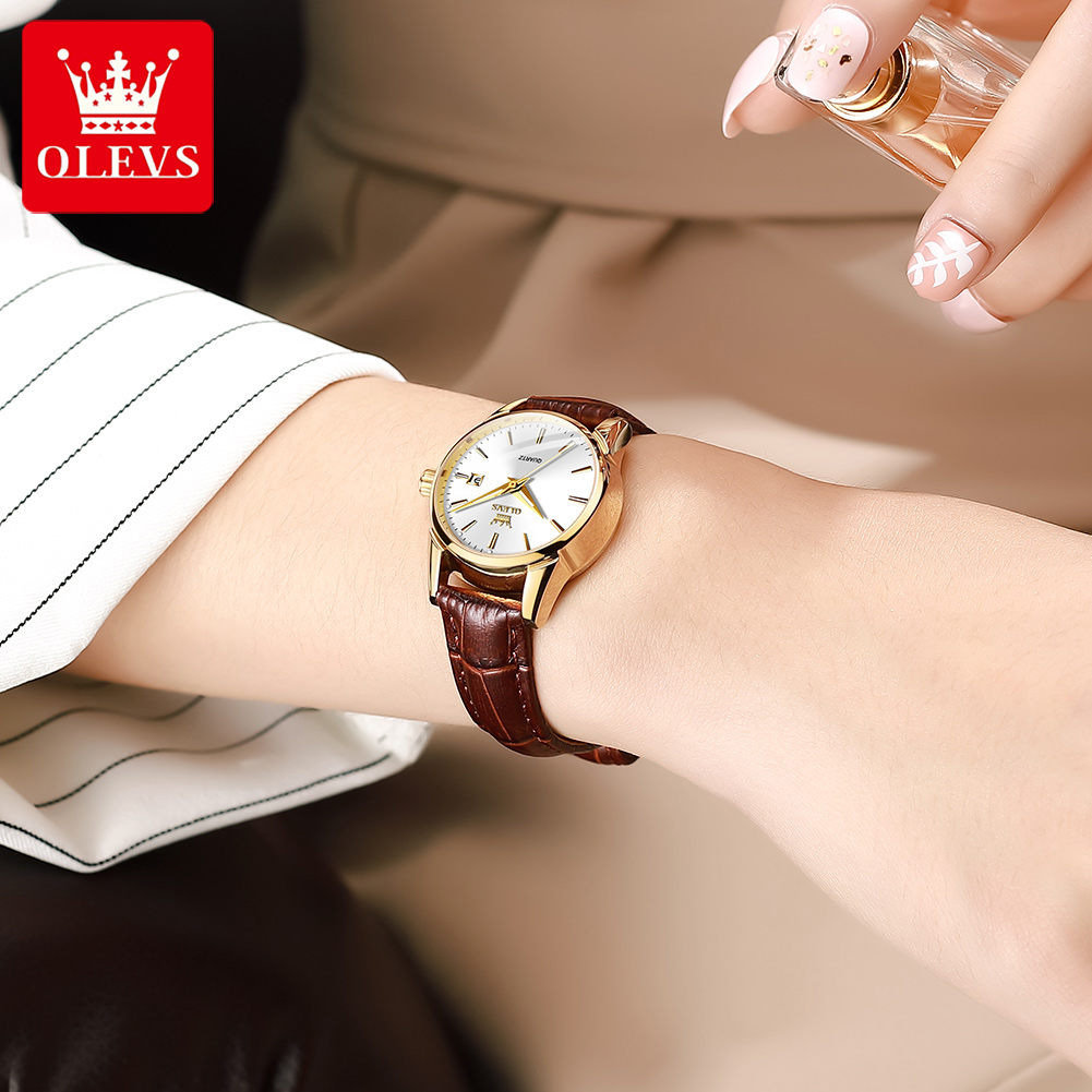 OLEVS Watch 6898 Women Watches - Leather Watch Strap 评论和价格