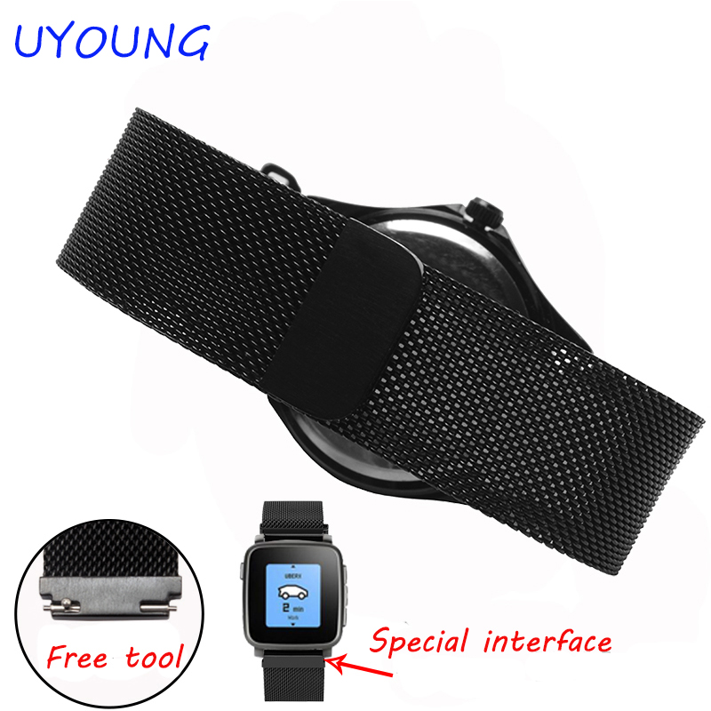 22mm Milanese Loop Strap For P - Smartwatch Pebble Watches 评论和价格