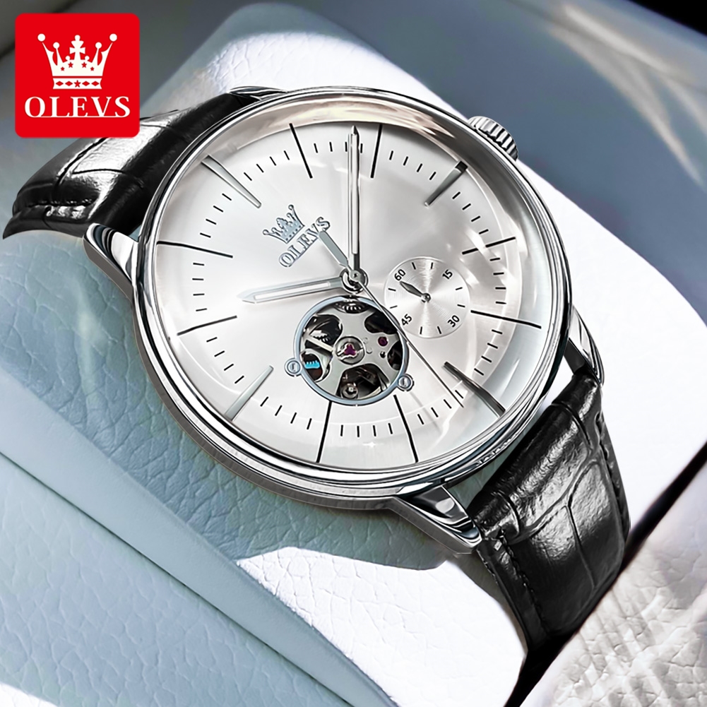 OLEVS 6708 Fashion Men's Watch - Leather Watch Strap 评论和价格