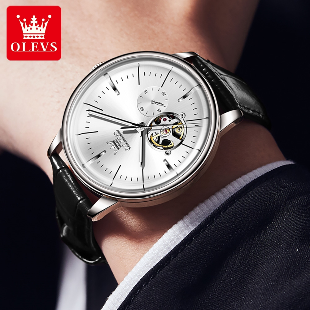 OLEVS 6708 Fashion Men's Watch - Leather Watch Strap 评论和价格