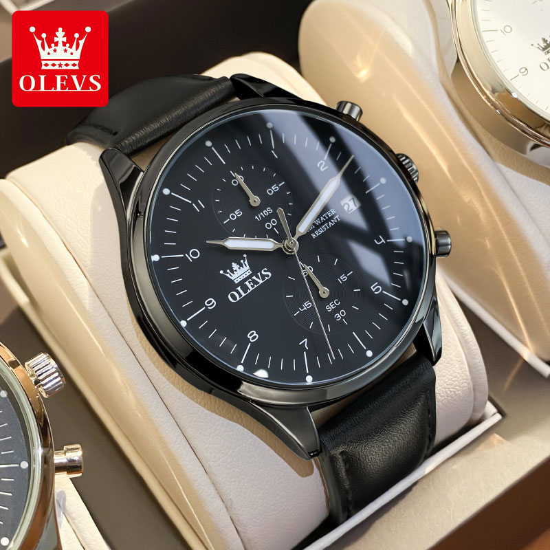 OLEVS 2880 Casual Fashion Men' - Leather Watch Strap 评论和价格