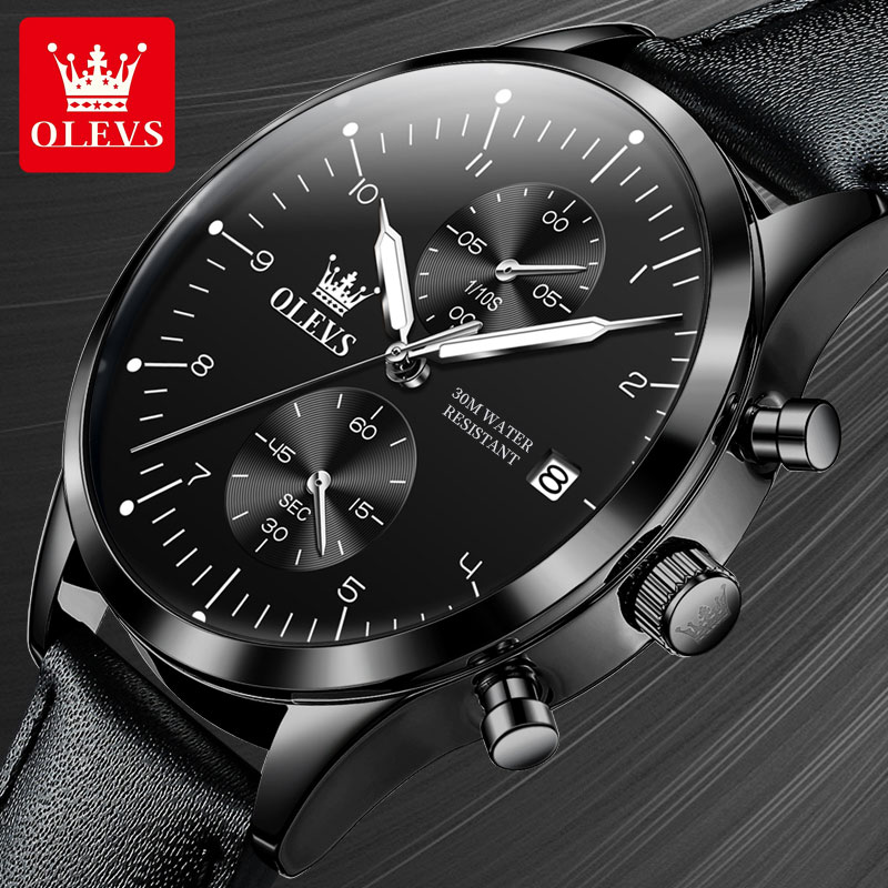 OLEVS 2880 Casual Fashion Men' - Leather Watch Strap 评论和价格