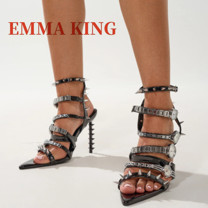 Silver Watch Sandals Open Poin - Leather Watch Strap 评论和价格