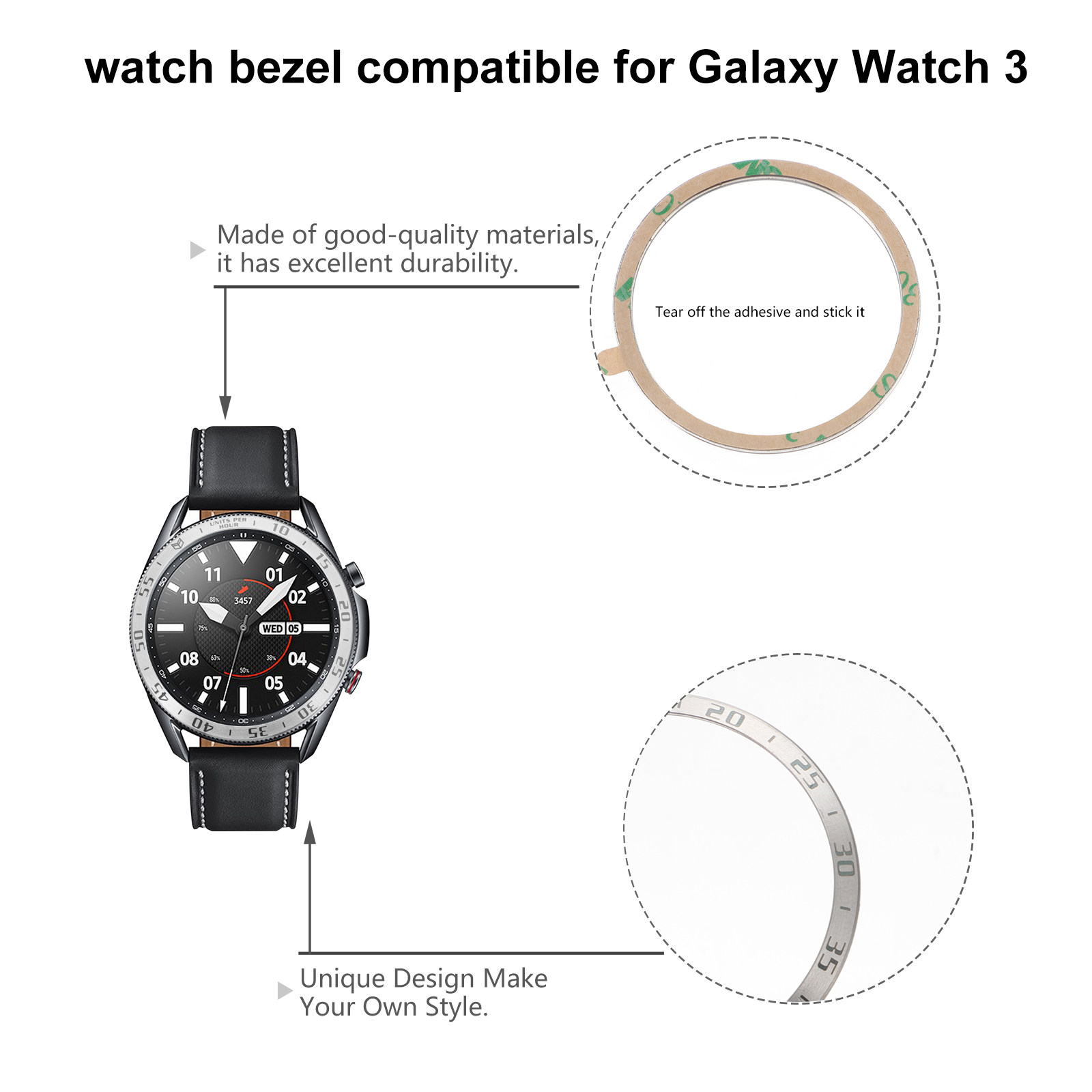 1Pcs Stainless Steel Bezel Rin - Smartwatch Ring Watches 评论和价格