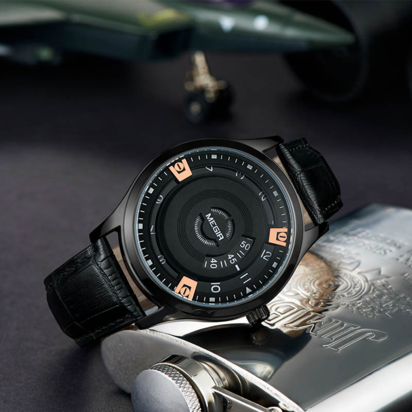 MEGIR Men Watches Luxury Leath - Leather Watch Strap 评论和价格