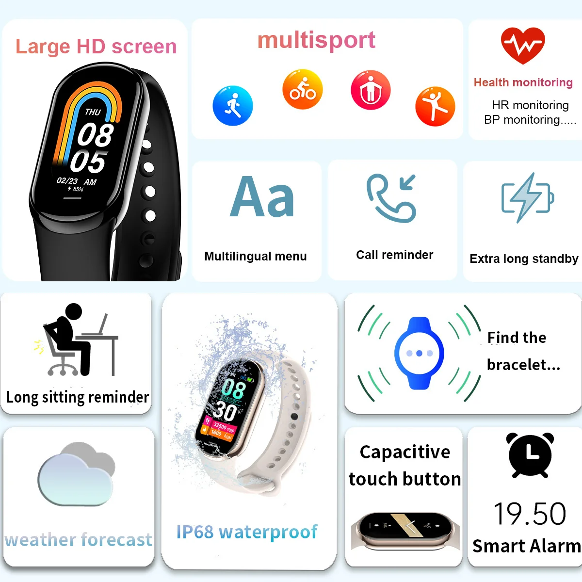 New Original Small M8 Band Sma - Smartwatch Sports Watches For Women 评论和价格